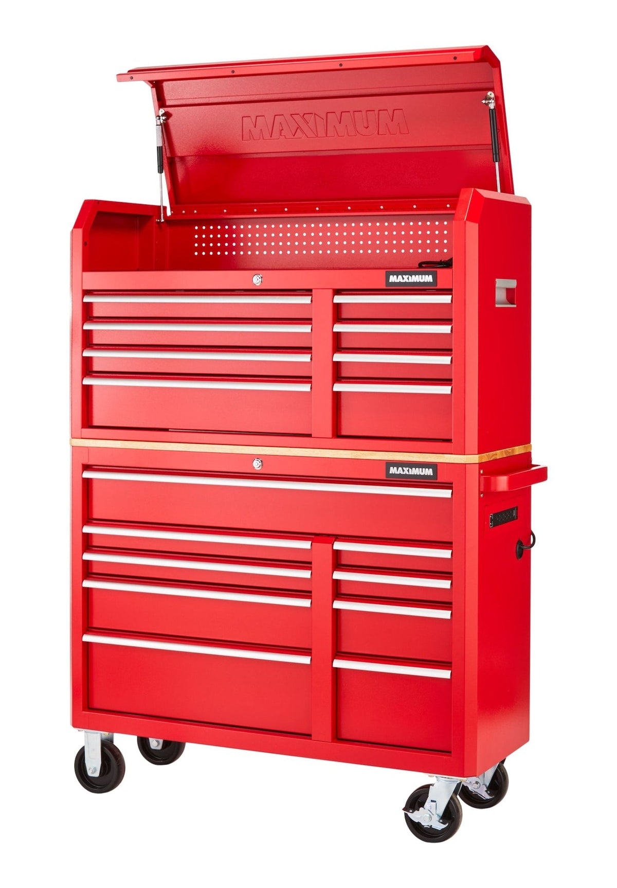Tool Storage Cabinet, Built-In Power Bar with USB, 9-Drawer, 47-in, Red Q7A5 - product image 5