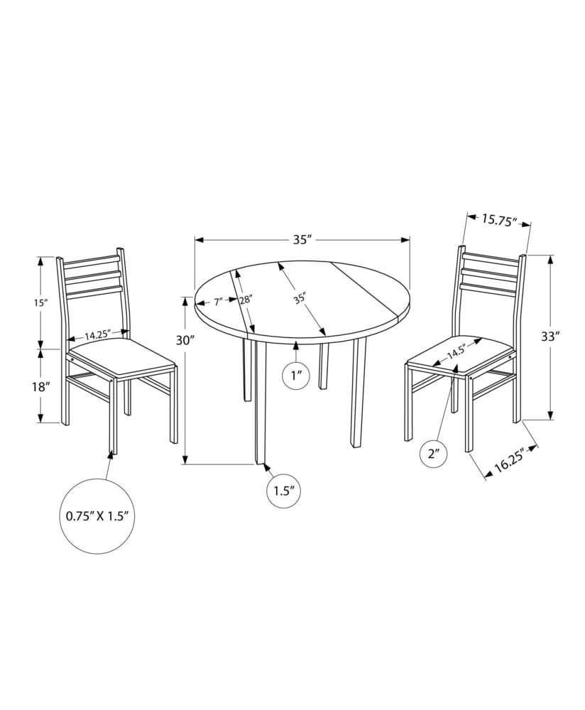 Specialties Dining Set, Taupe, 3-pc I9H3 - product image 5