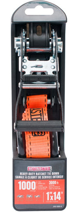 3,000-lb Heavy Duty Ratchet Tie Down Strap, Non-Padded, 1-in x 14-ft D7F2 - product image 4