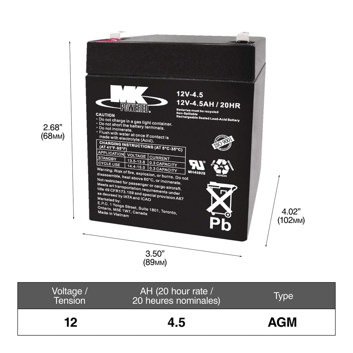 ELIMINATOR AGM Group Size 34 Battery, 750 CCA Y9W6 - product image 1