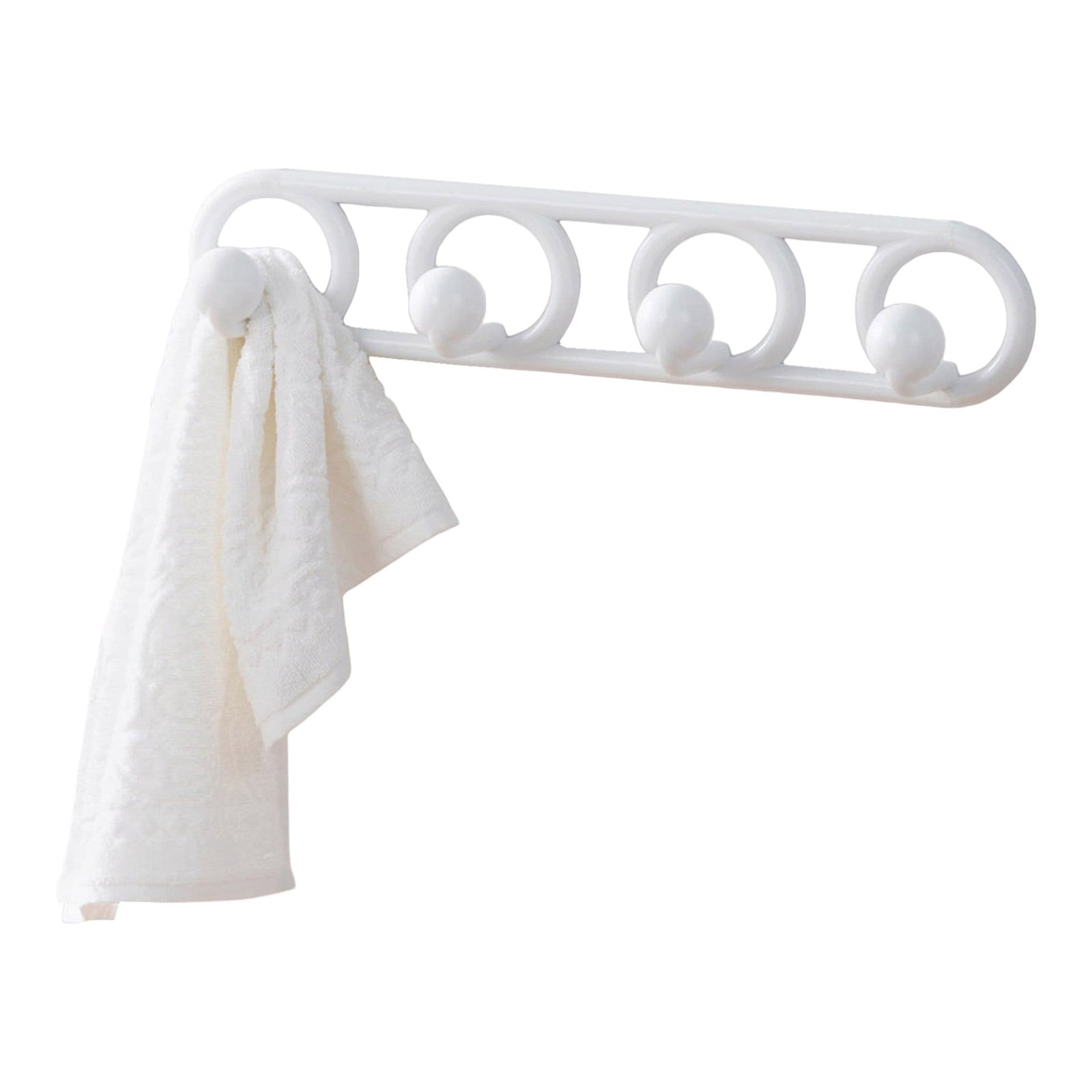 Heavy Duty Plastic 4-Hook Hook, White, 19.7-in D9Y9 - product image 1