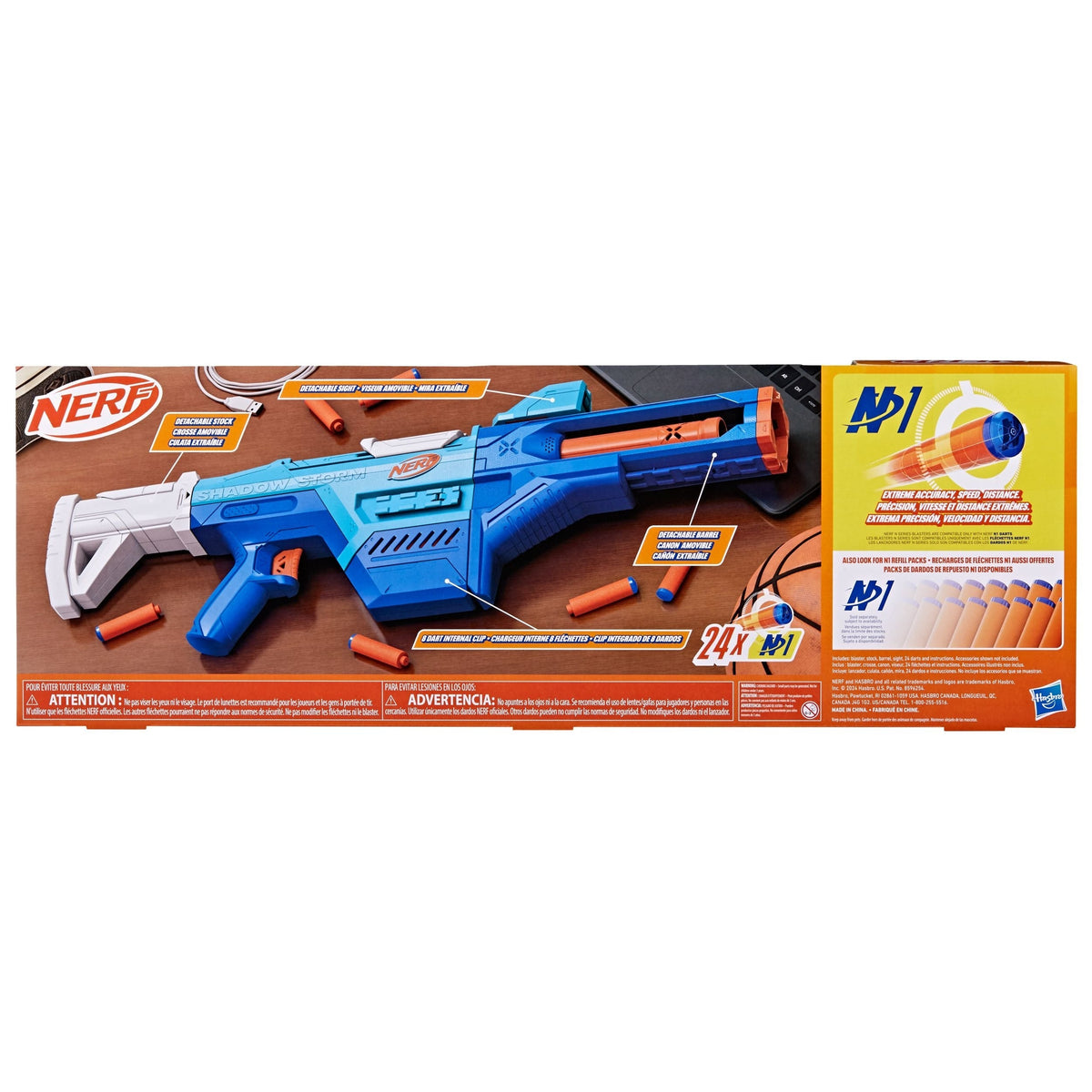 N Series Shadow Storm Dart Blaster, 6-in-1 Customization, Includes 24-Darts, Ages 8+ B4E7 - product image 3