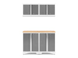 Bold 3.0 Series All-in-One Lockable Steel Garage Cabinetry Set with Bamboo Top, White/Platinum, 48-in x 18-in x 76.75-in, 5-pc R8E2 - product image 1