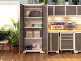 Bold 3.0 Series All-in-One Lockable Steel Garage Cabinetry Set with Bamboo Top, White/Platinum, 48-in x 18-in x 76.75-in, 5-pc R8E2 - product image 3