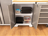 Bold 3.0 Series All-in-One Lockable Steel Garage Cabinetry Set with Bamboo Top, White/Platinum, 48-in x 18-in x 76.75-in, 5-pc R8E2 - product image 5