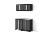 Bold 3.0 Series All-in-One Lockable Steel Garage Cabinetry Set with Stainless Steel Top, Black/Grey, 48-in x 18-in x 76.75-in, 5-pc P4Z6 - product image 1