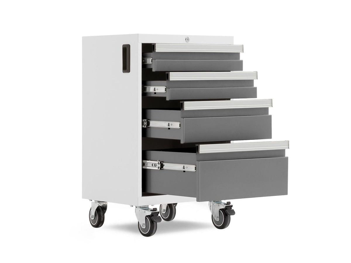 Bold 3.0 Series Lockable 4-Drawer Rolling Tool Cabinet, Fully-Welded, 600-lb Capacity, White/Platinum, 21-in X8V4 - product image 2