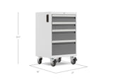 Bold 3.0 Series Lockable 4-Drawer Rolling Tool Cabinet, Fully-Welded, 600-lb Capacity, White/Platinum, 21-in X8V4 - product image 3
