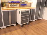 Bold 3.0 Series Lockable 4-Drawer Rolling Tool Cabinet, Fully-Welded, 600-lb Capacity, White/Platinum, 21-in X8V4 - product image 4