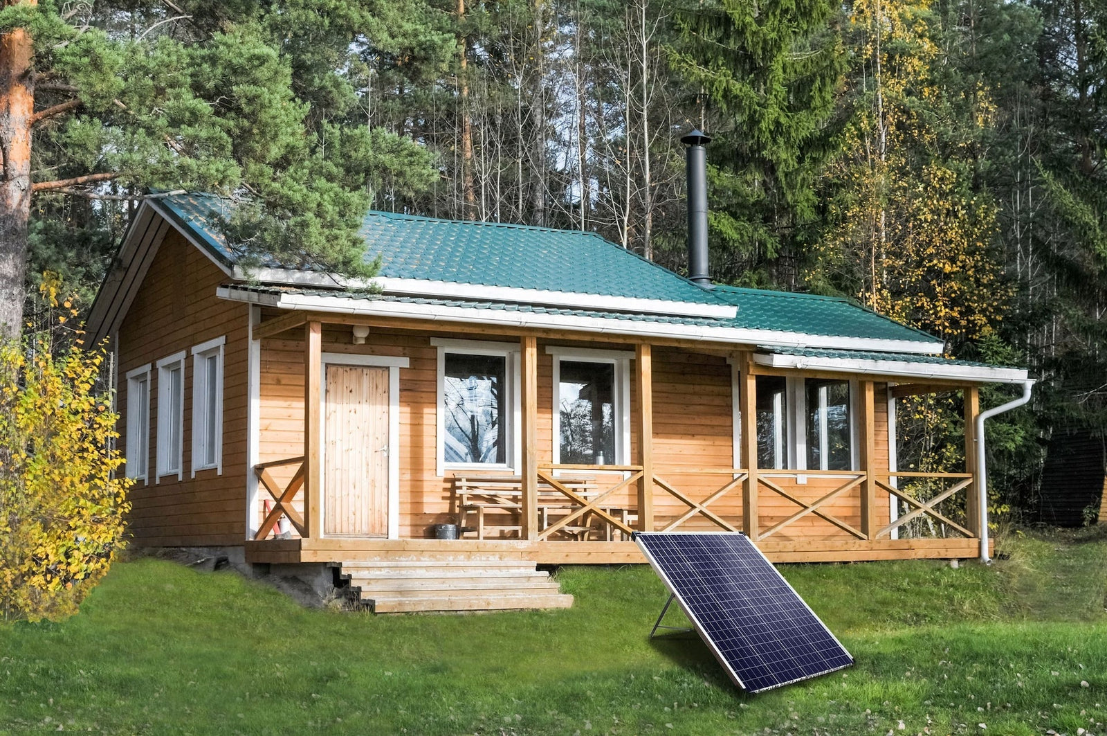 100 Watt, 12V Crystalline Solar Panel Kit with Stand and Charge Controller S7V2 - product image 3