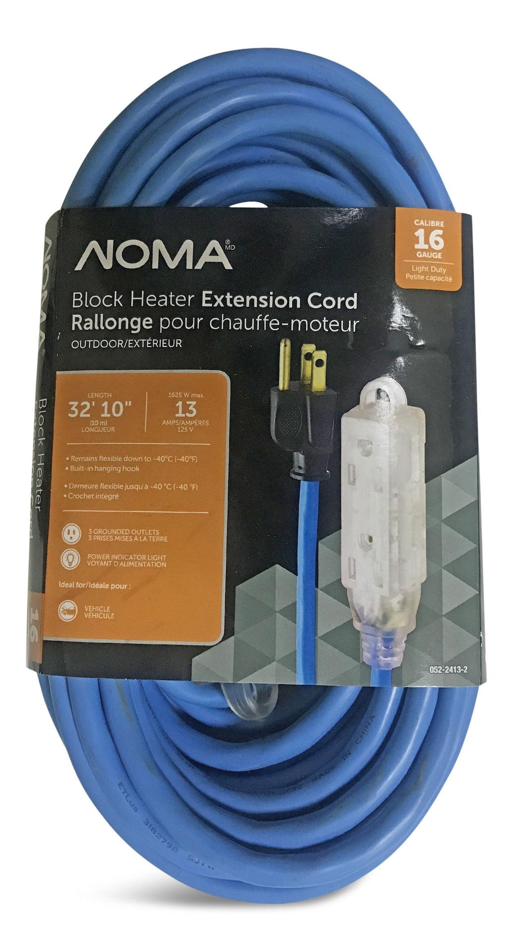 32-ft 10-in 16/3 13 Amp All-Weather Block Heater Cord with Lighted End, Blue I6T3 - product image 2