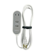6-ft 6-in 16/2 Extension Cord with 2 USB Outlets, Travel design, White X4Q7 - product image 1
