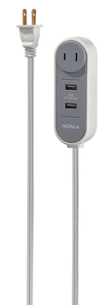 6-ft 6-in 16/2 Extension Cord with 2 USB Outlets, Travel design, White X4Q7 - product image 2