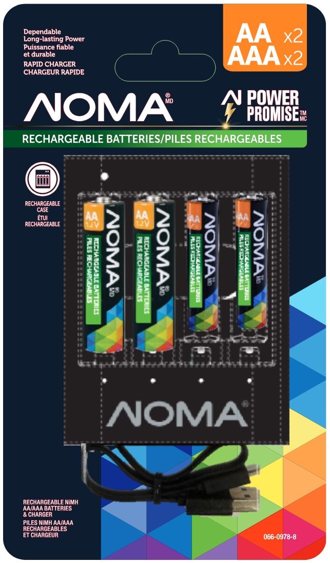 AA+AAA Ni-MH Rechargeable Batteries and Charger, 2-pk K6A9 - product image 1
