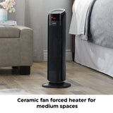 Oscillating Tower Ceramic Heater withRemote Control & Thermostat, 1500W, Black, 24-in G2I6 - product image 6