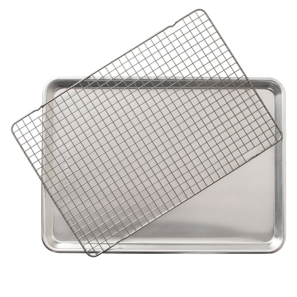Ware Naturals Aluminum Half-Sheet with Oven-Safe Nonstick Grid, 2-pc W7Z7