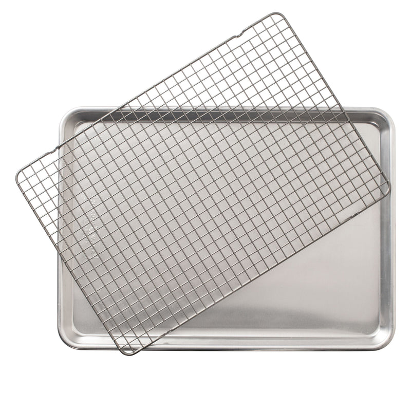 Ware Naturals Aluminum Half-Sheet with Oven-Safe Nonstick Grid, 2-pc W7Z7