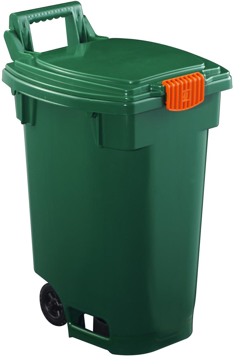 Plastic Wheeled Compost Bin/Multi-Use Storage Cart, Green, 45 L M9R4