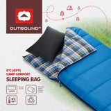 Comfort 5°C Insulated Cotton Lined Mild Weather Sleeping Bag with Compression Sack, Blue S7A7 - product image 3
