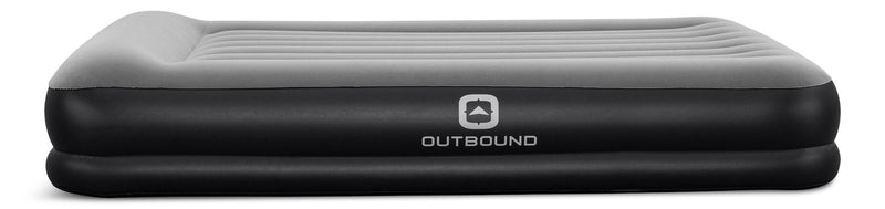 Double High Flocked Airbed, Queen, Grey O7P9