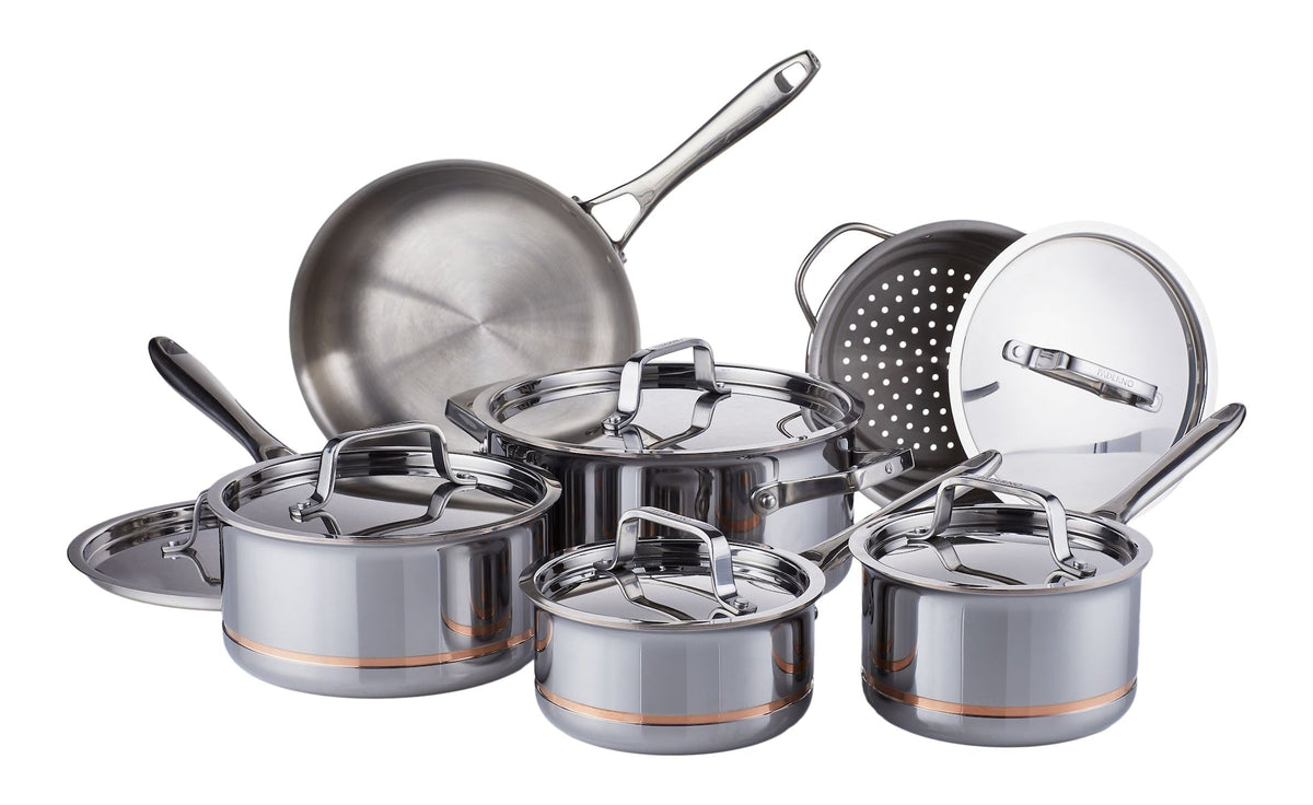 5-Ply Copper Core Stainless Steel Cookware Set, Oven Safe, 12-pc F3V8 - product image 5