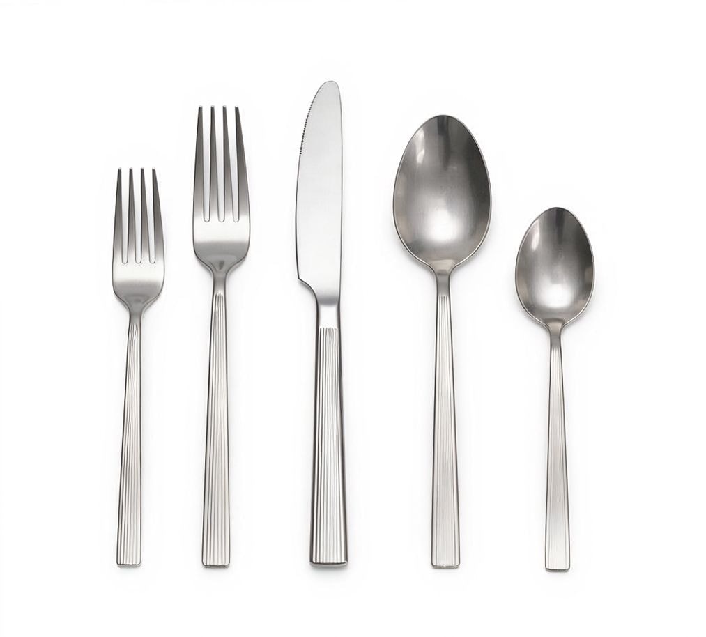 Pinette Refined Rib Mirror Finish Stainless Steel Flatware Set, Serves 12, 60-pc Z6H3 - product image 1