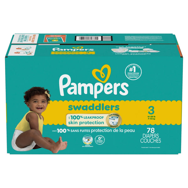 Swaddler Size 3 Leak-Free Diapers, 78-pc N9E9