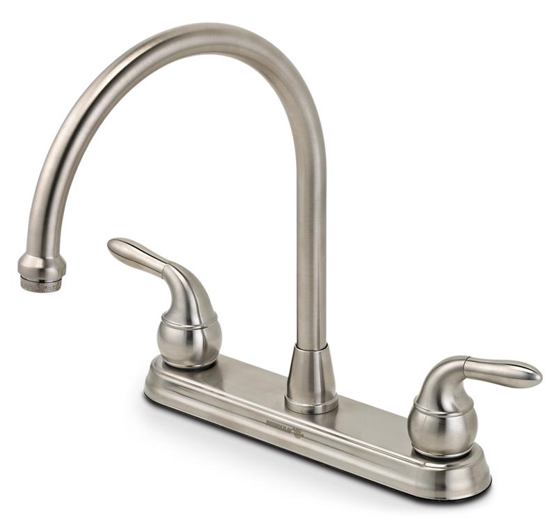 Double Handle Kitchen Faucet, Brushed Nickel H0S4