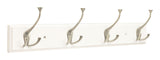 Stainless Steel 4-Tri Hook Rail, White/Silver, 27-in S9B7 - product image 1