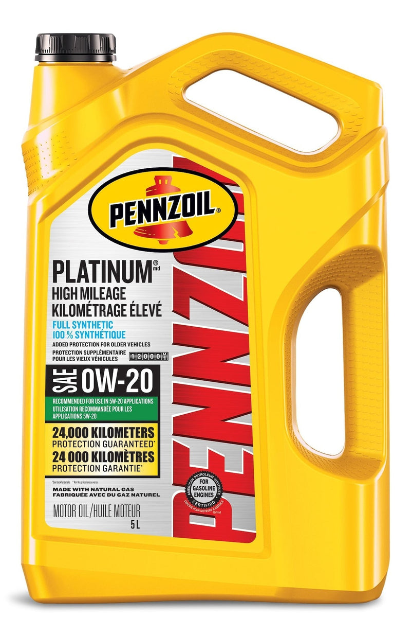 Platinum High Mileage 0W20 Synthetic Engine/Motor Oil, 5-L L5Y3
