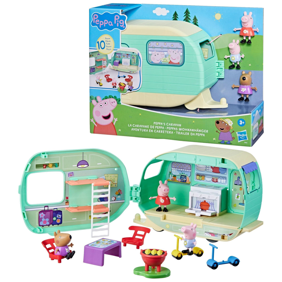 Pig 2-in-1 Caravan/Camper Playset with 3 Figures I7H5 - product image 1