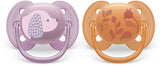 Ultra Soft Pacifier, 6-18 Months, Violet Puppy & Orange Leaves, 2-pk Z5V0 - product image 1