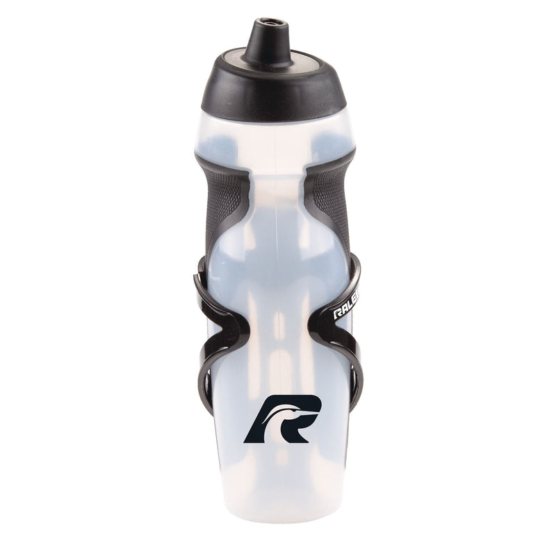 Easy-Squeeze Bike Water Bottle withCage/Holder, Transculent, 20.2-oz T0I0