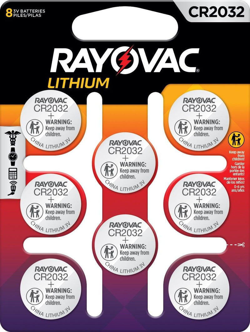 CR2032 Lithium Coin Batteries, 8-ct Y7F1