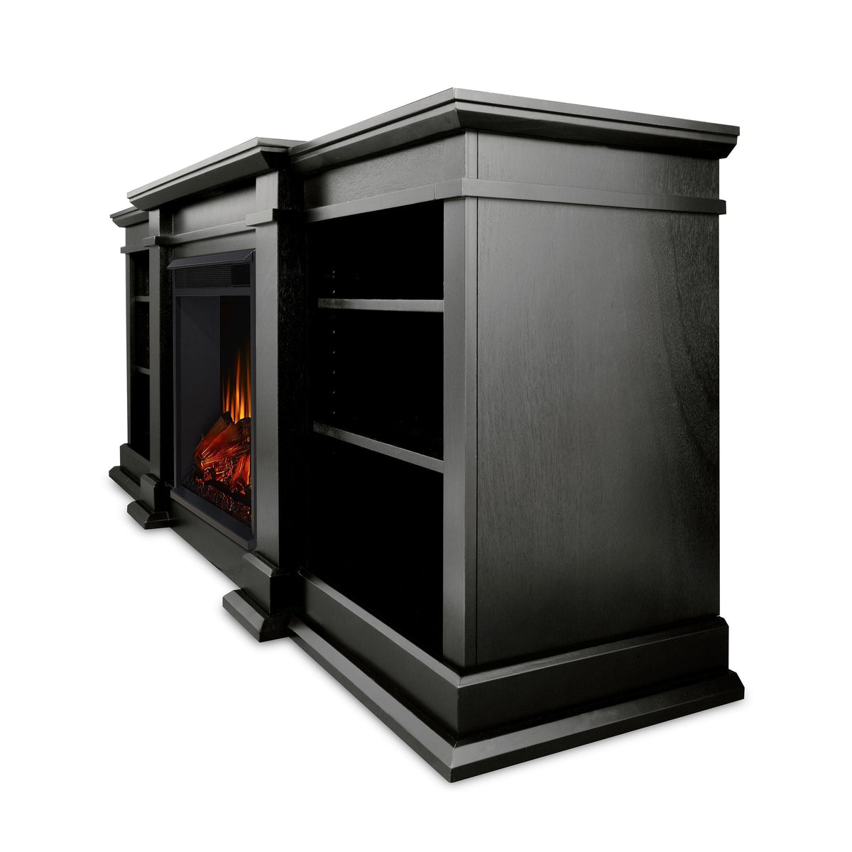 Flame Fresno Media Indoor Electric Fireplace TV Stand, 72-in, 1500W, Black Z1Y6 - product image 2