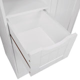 Home Ashland Single Door Bathroom & Laundry Storage Cabinet with 3 Drawers, Open Cubby & Adjustable Shelf, White Y6Z5 - product image 2