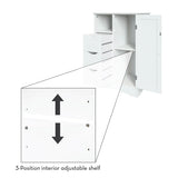 Home Ashland Single Door Bathroom & Laundry Storage Cabinet with 3 Drawers, Open Cubby & Adjustable Shelf, White Y6Z5 - product image 5