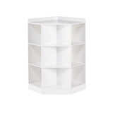 Home Kids' Playroom Corner Cabinet with 6 Toy Storage Cubbies & 3 Shelves, White U0D2 - product image 1