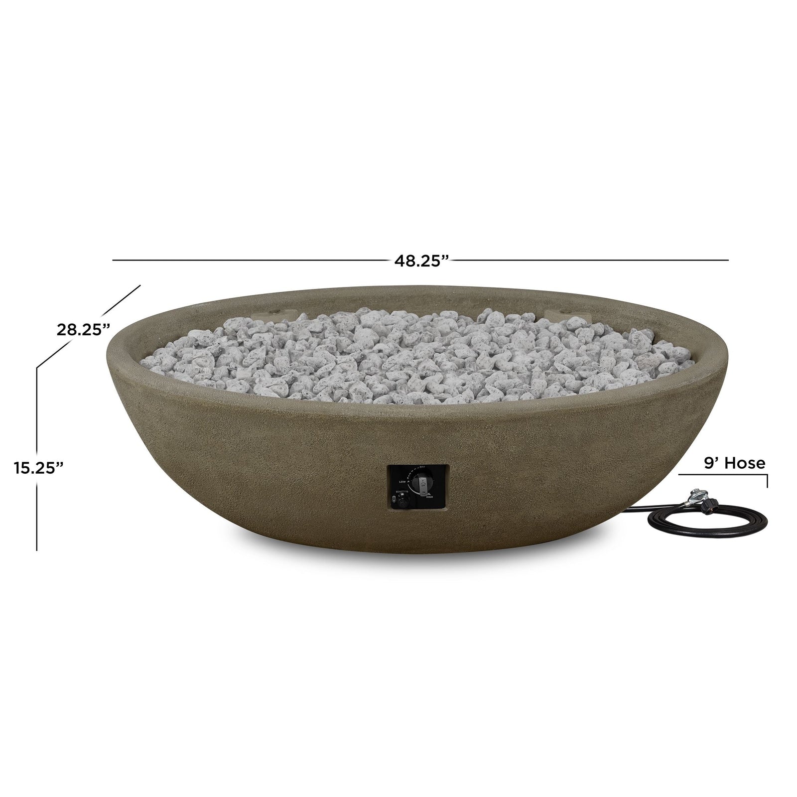 Oval Concrete Propane Fire Pit in Glacier Gray, 48-in P4B9 - product image 3