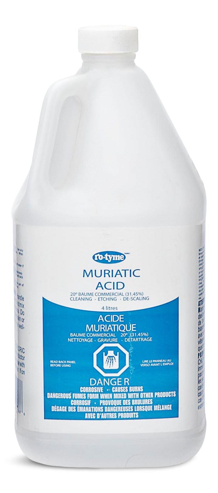 Muriatic Acid For Cleaning & Etching Concrete & Descaling Tile/Porcelain, 4-L R5G2 - product image 1
