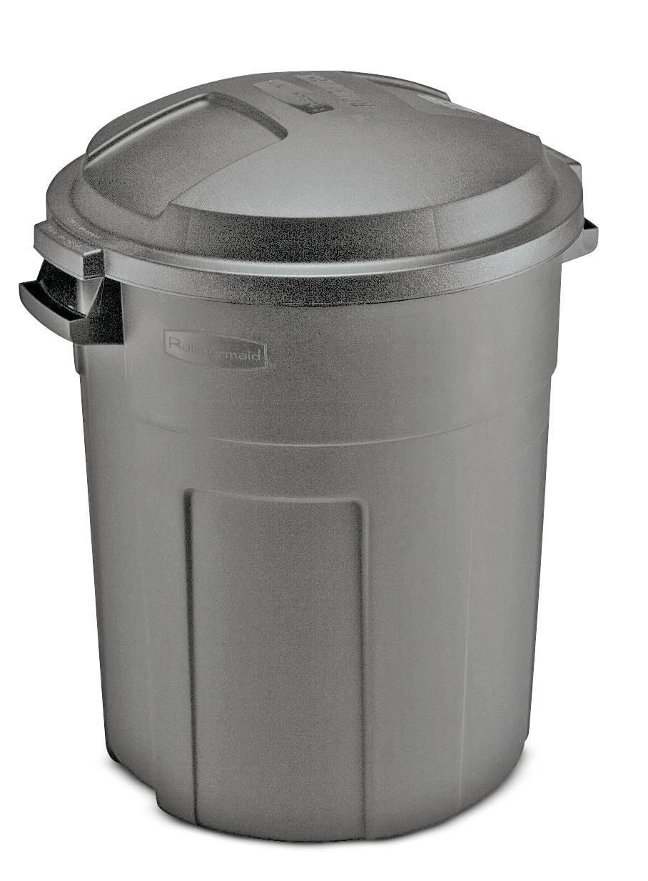 Heavy-Duty Plastic Circular Garbage Can, Black, 75.7-L K2V4 - product image 1