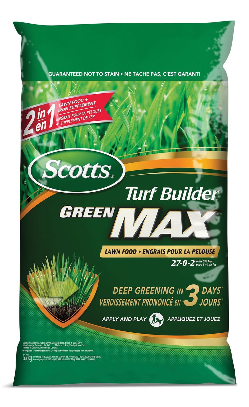 Turf Builder Green MAX Lawn Fertilizer, 27-0-2, 350-m2 D0X8