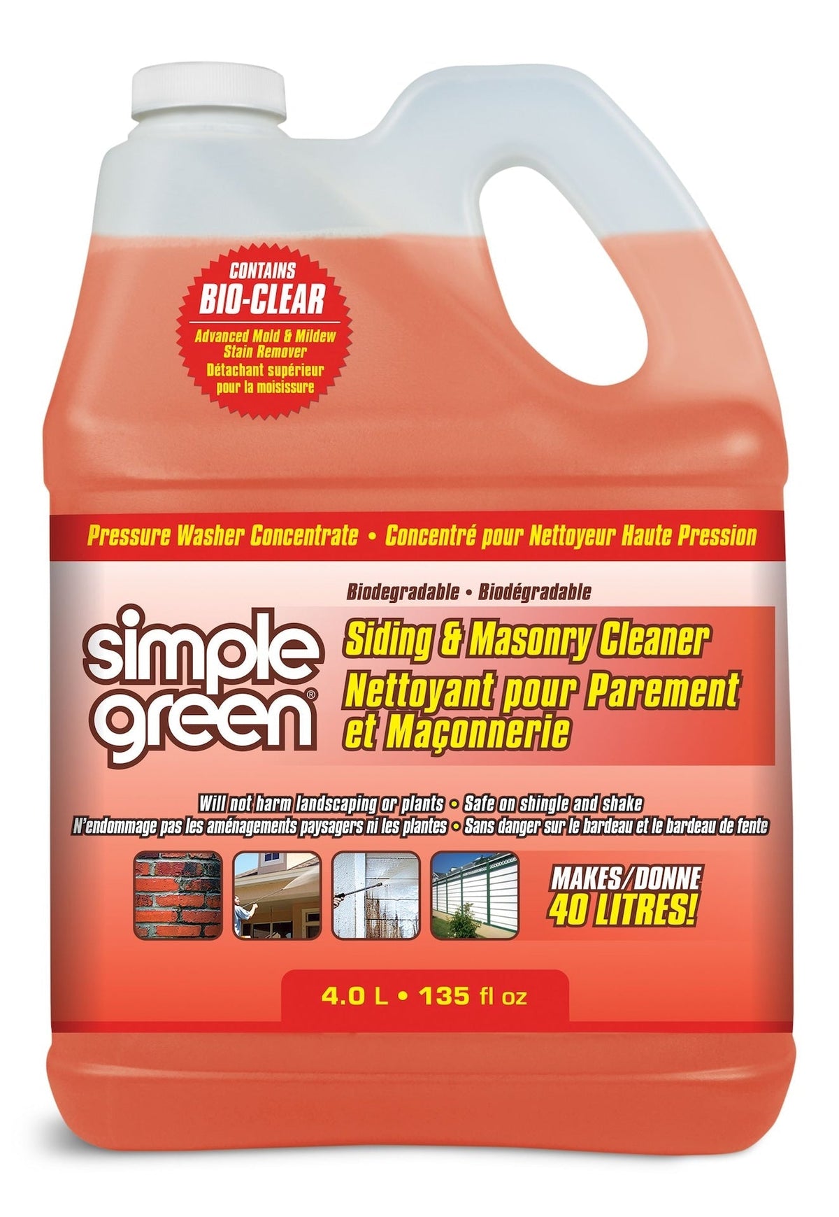 Green Siding & Masonry Pressure Washer Detergent, 4L Y8I5 - product image 1