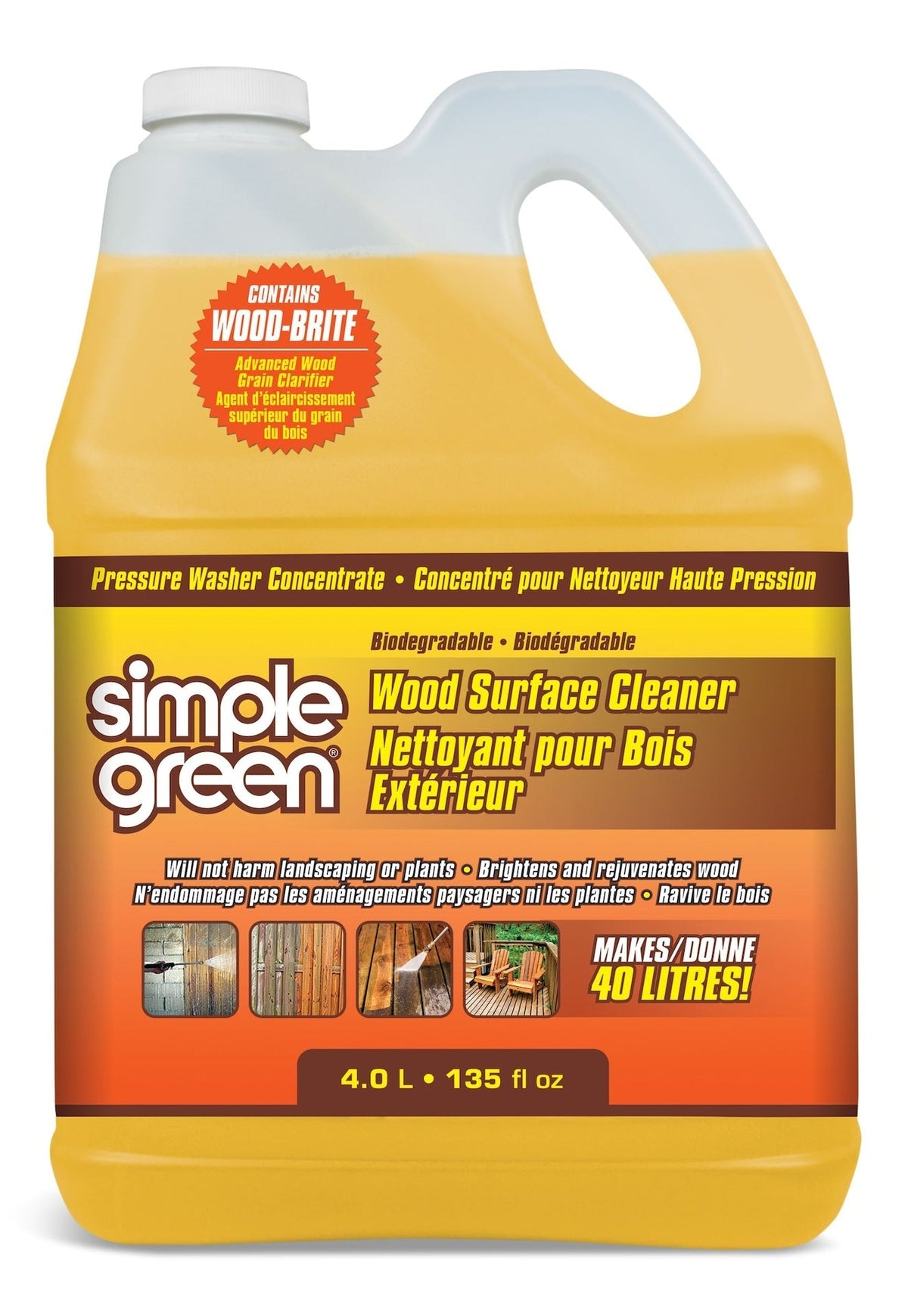 Green Wood Surface Concentrate Pressure Washer Detergent, 4L M5F7 - product image 1