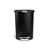 Plastic D-Shaped Step Garbage Can, Black, 50-L D1N6 - product image 2