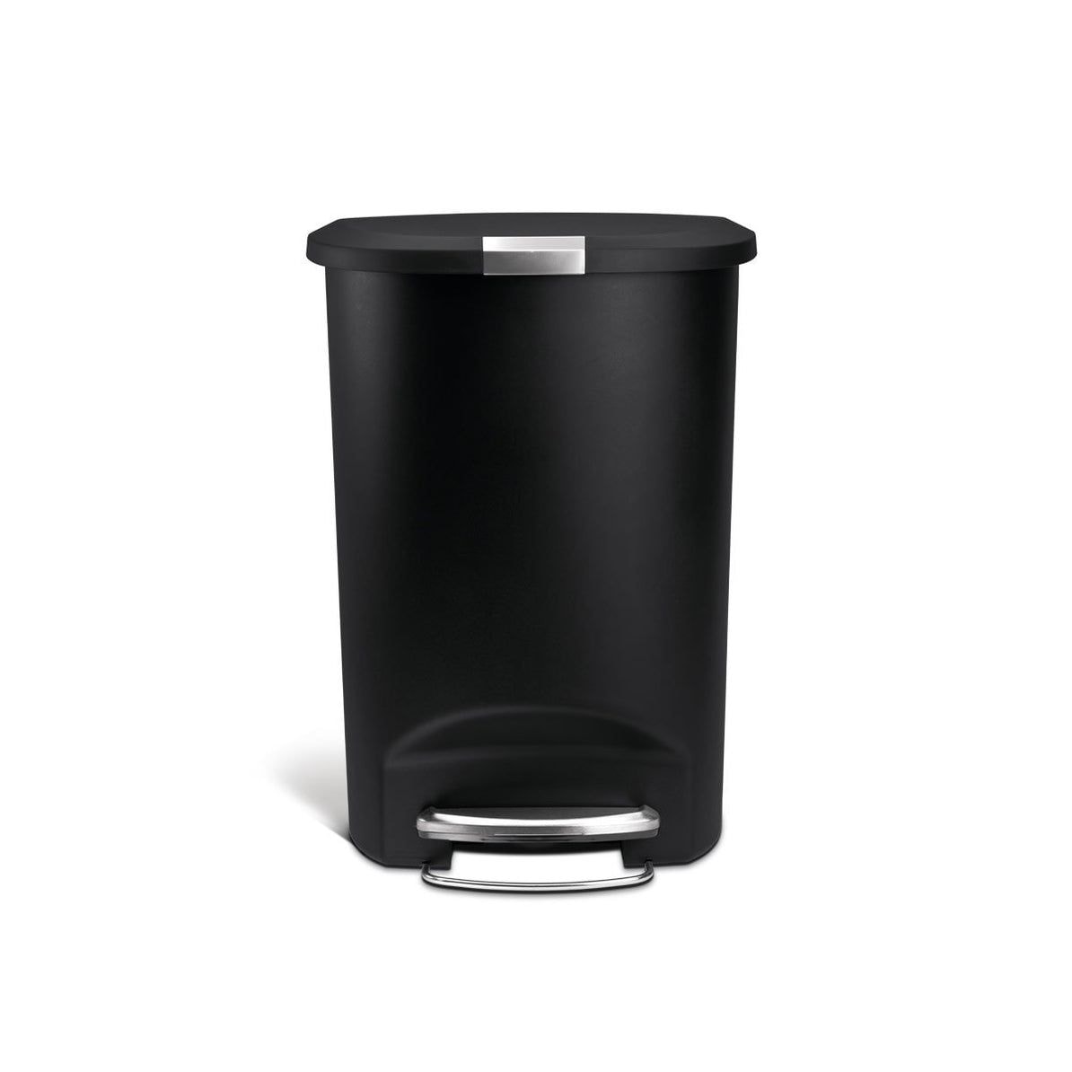 Plastic D-Shaped Step Garbage Can, Black, 50-L D1N6 - product image 2