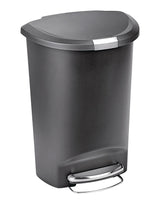 Plastic D-Shaped Step Garbage Can, Black, 50-L D1N6 - product image 3