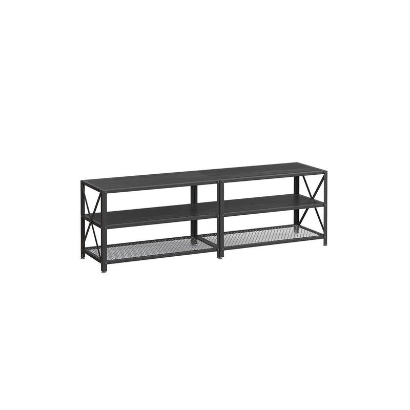 Home 70-in 3-Tier Industrial Black TV Stand N0O0