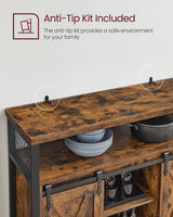 Home Brown Buff Sideboard Storage with Sliding Doors V8I7 - product image 3