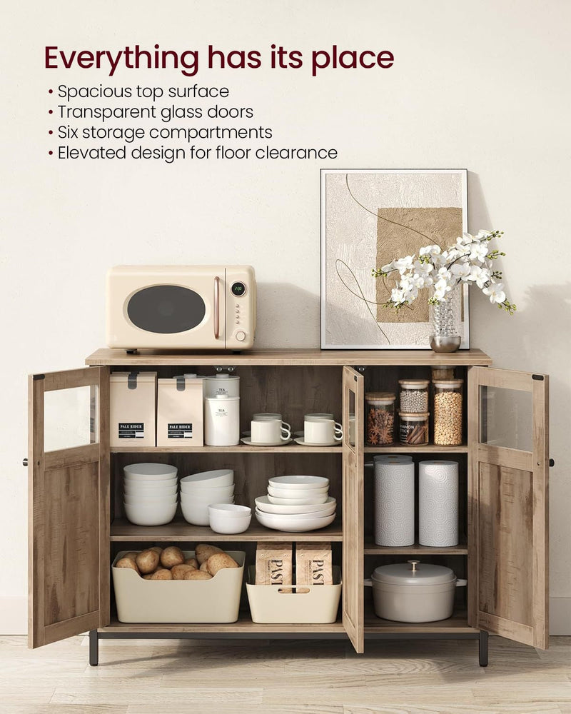 Home Industrial Camel Brown/Black Buffet Cabinet H4L4